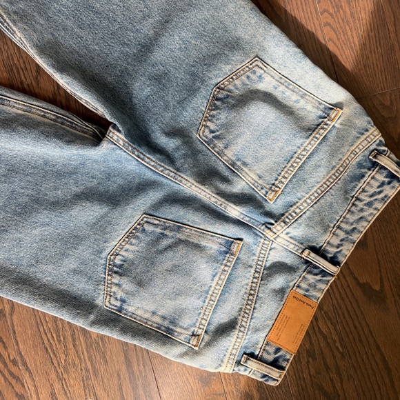 Frank and oak faded denim jeans wide leg fit size 25 (length 38.5 in) - Picture 7 of 8